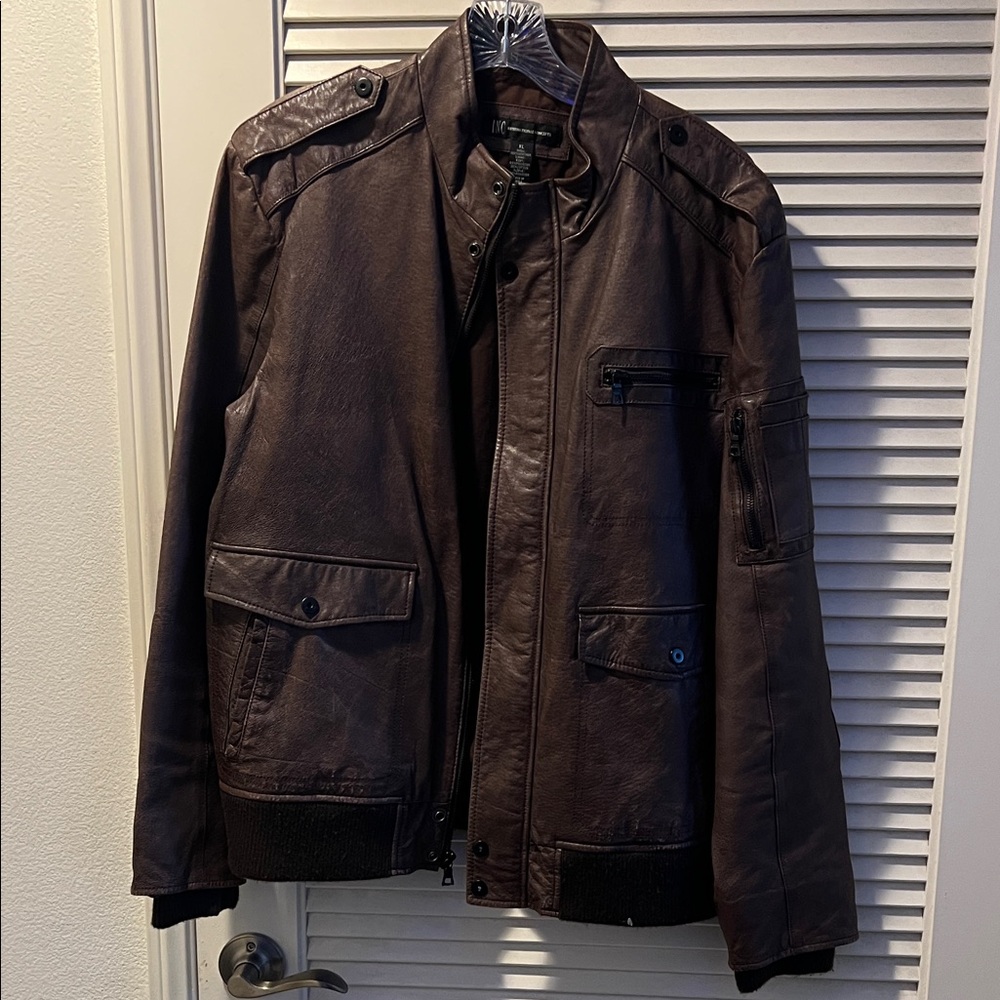 INC International Concepts Dark Brown Bomber Jacket